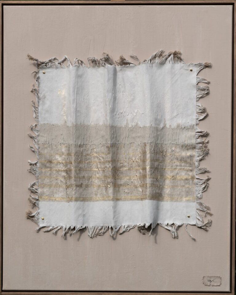 Detail van mixed media textuur